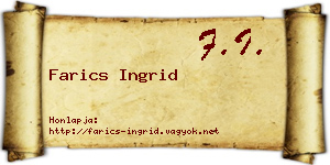 Farics Ingrid névjegykártya